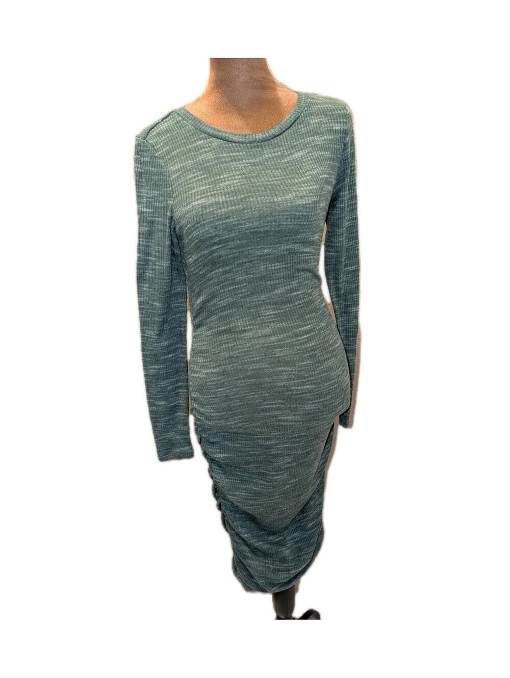 And Now This Women's Size Small Green Long Sleeve Women's Dress Ribbed